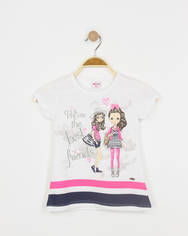 Picture of PB20703 GIRLS TOP WITH TWO STRIPES AT THE BOTTOM